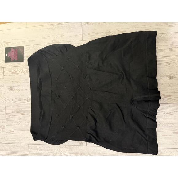 Y25D Black Maternity Support Shorts with Baby Footprint Design‎ Large - Picture 7 of 11